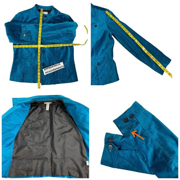 Covington Blazer Womens 14 Blue Velour Jacket Career Professional Work Office - Picture 11 of 16